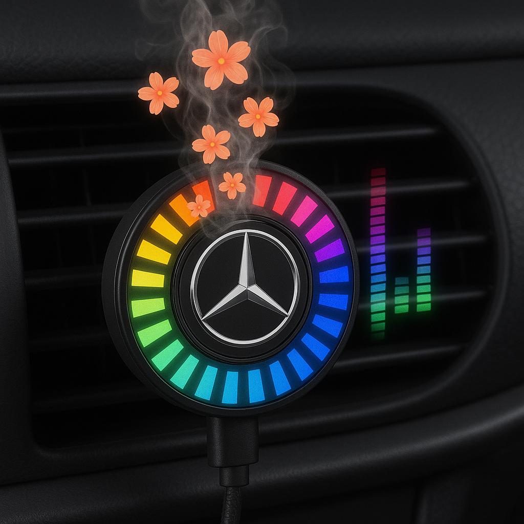 Muzikaal ritme LED autolamp met logo (met aroma diffuser)