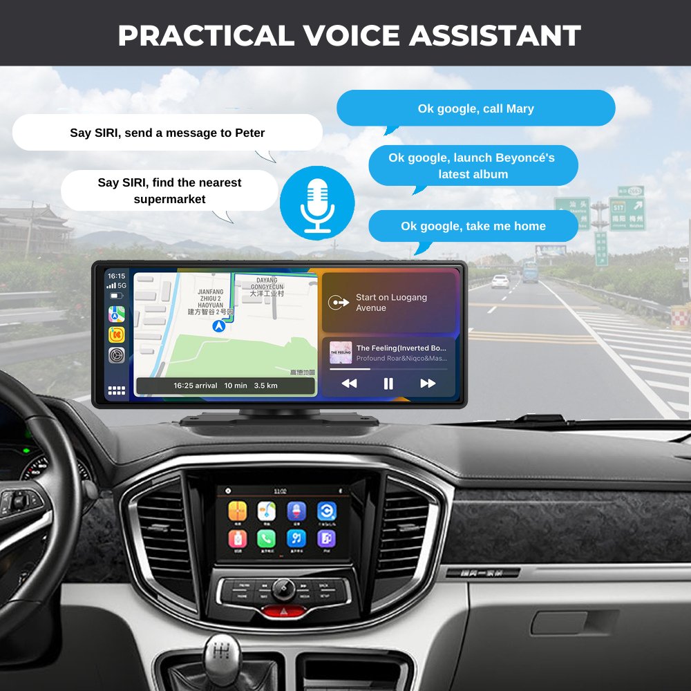 Verbonden HD-scherm met CarPlay en Android Auto